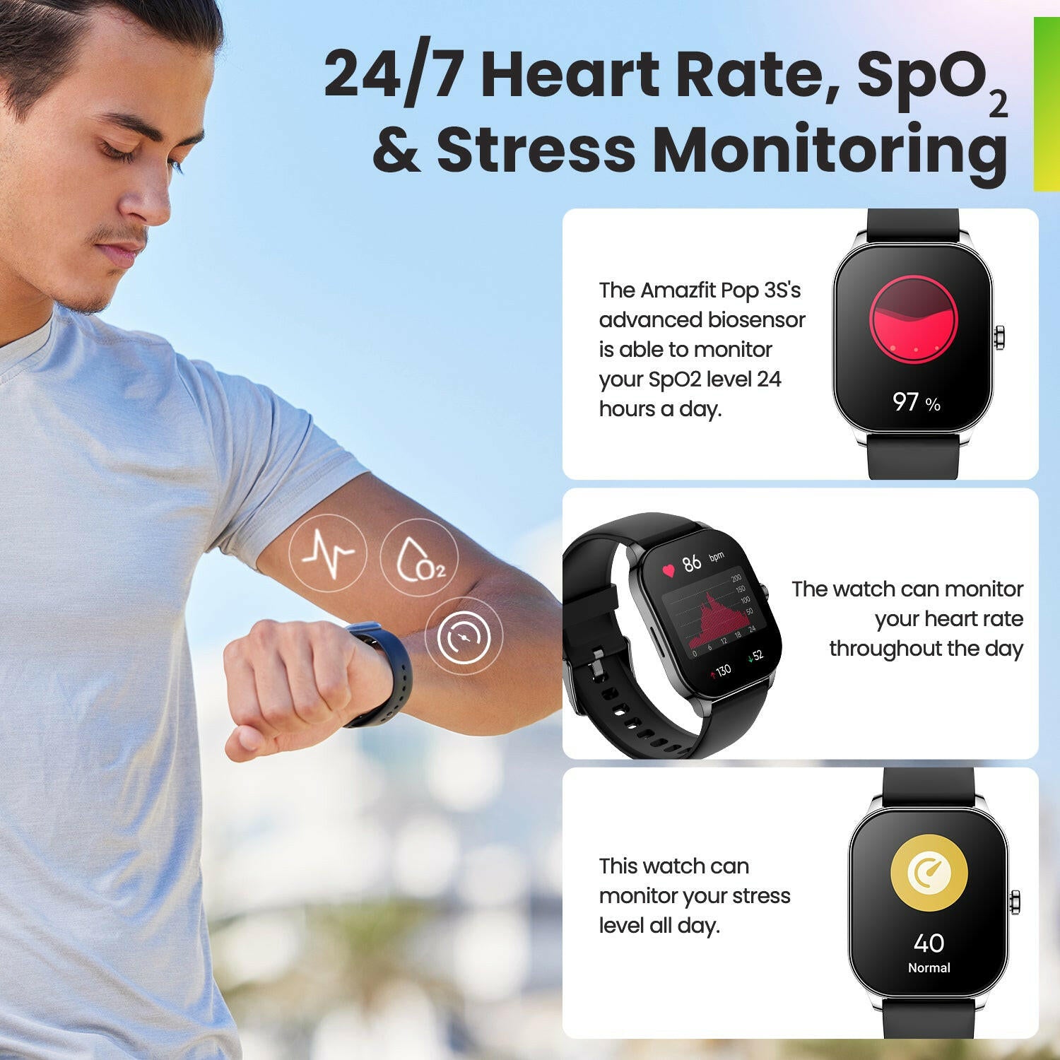 Amazfit Pop 3S Bluetooth Phone Watch