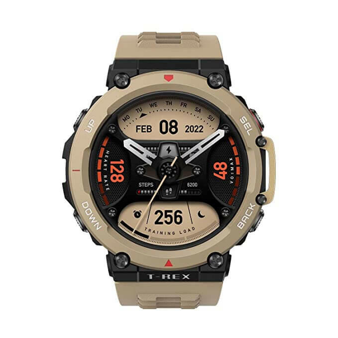 Amazfit T-Rex 2 Smart Watch for Men, Dual-Band & 6 Satellite Positioning,  24-Day Battery Life, Ultra-Low Temperature Operation, Rugged Outdoor GPS