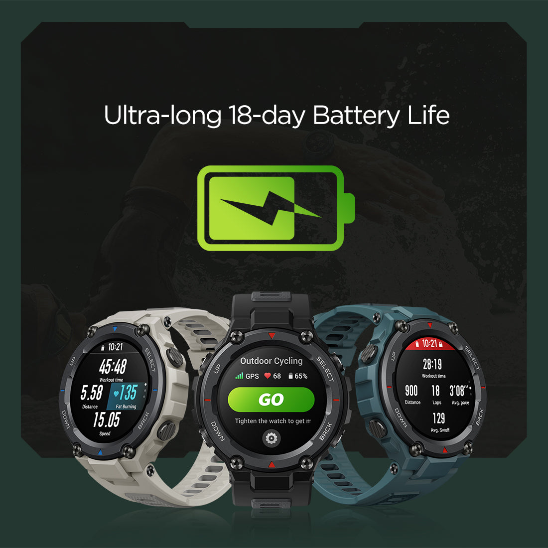 Amazfit T Rex Pro (Refurbished) | Smartwatch for Men and Women.